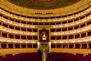 The interior of the Teatro Regio, Parma, Italy