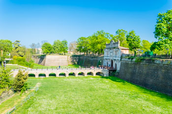 Central entrance to the park of Cittadella, Parma, Italy