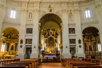The interior of the Church of the Santissima Annunziata, Parma, Italy