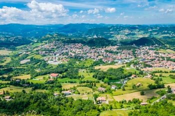 Vista panoramica dalla Pietra di Bismantova, Parma, Italia