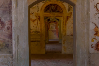 Wewnątrz zamku Torrechiara, Parma, Włochy